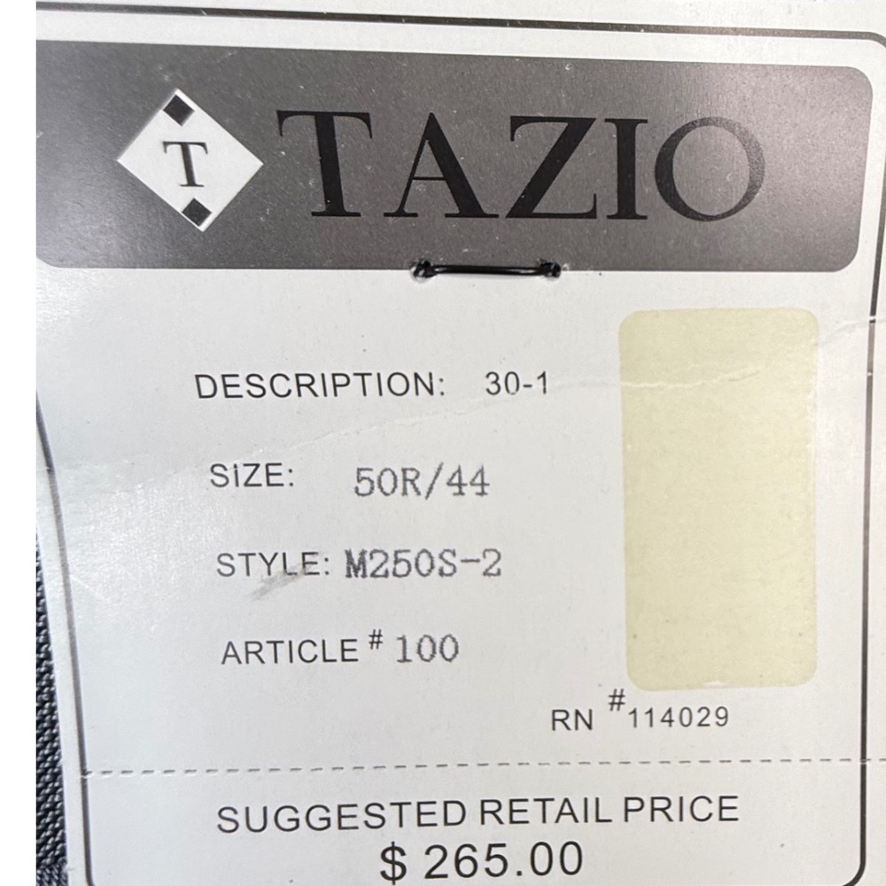 Tazio Italy Mens Ultra Slim Fit 2 Piece Suit Gray Sharkskin 50R 44W NWT sleek - Picture 13 of 16